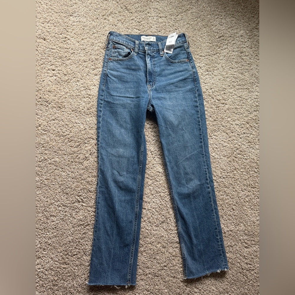 New Abercrombie & Fitch ultra high rise ankle straight Denim Jeans
